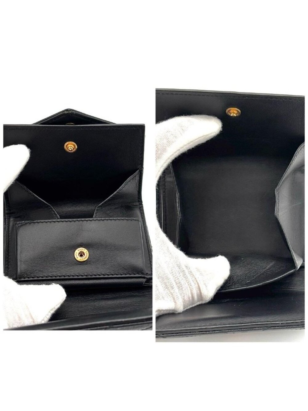 Saint Laurent Wallet Stitch Caviar Leather YSL Black - Picture 6 of 11